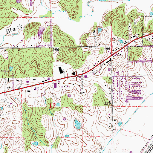 Topographic Map of Butler County Fire Protection District Main Station, MO