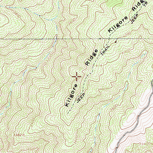 Topographic Map of Kilgore Ridge, CA