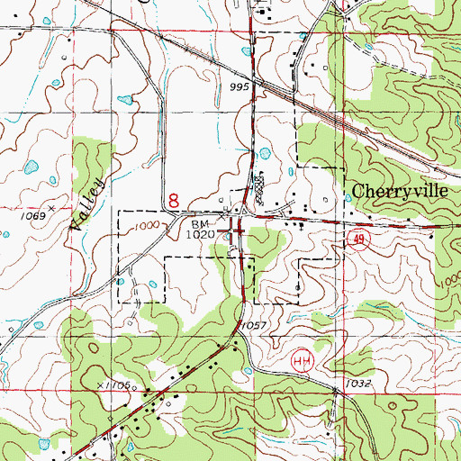 Topographic Map of Steelville Fire Protection District Station 2, MO