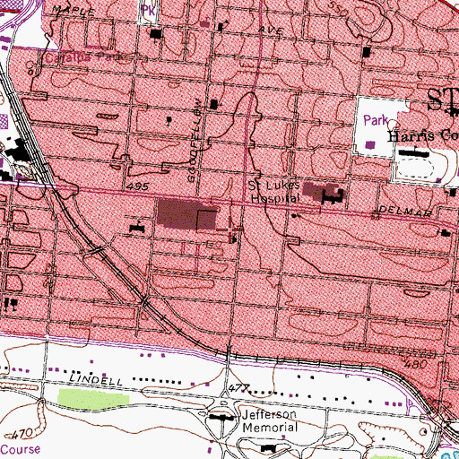 Topographic Map of Saint Louis Fire Department - Engine House 30, MO