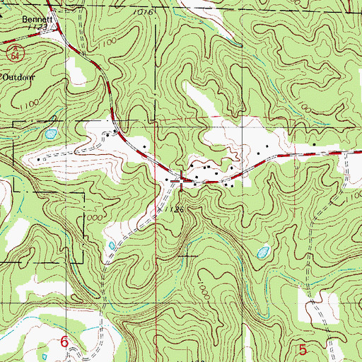 Topographic Map of Bennett Spring Fire Protection District, MO