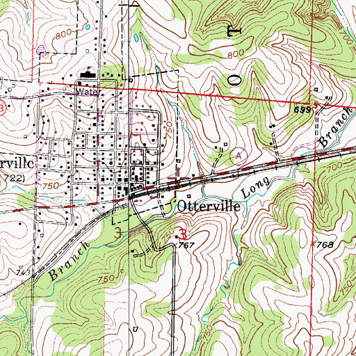 Topographic Map of Otterville Fire Protection District, MO