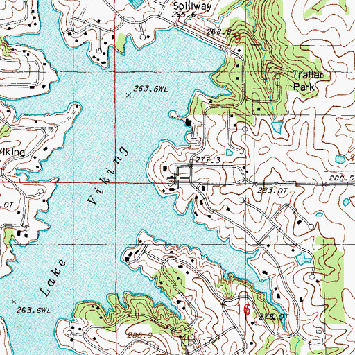 Topographic Map of Viking Valley Fire Department, MO