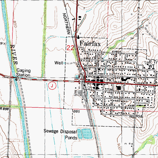 Topographic Map of Fairfax Volunteer Fire Department, MO