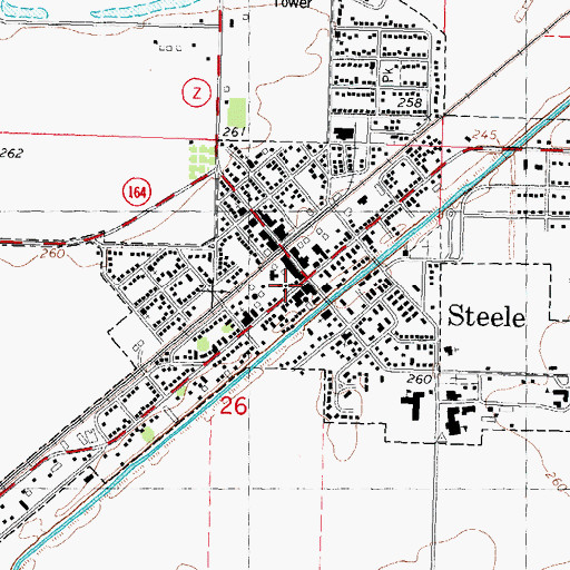 Topographic Map of Steele Fire Department, MO