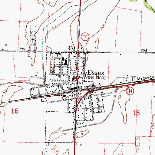 Topographic Map of Essex Volunteer Fire Department, MO
