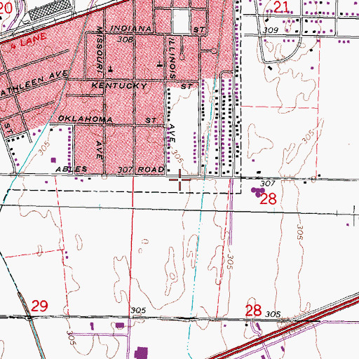 Topographic Map of Sikeston Department of Public Safety Fire Division Station 3, MO