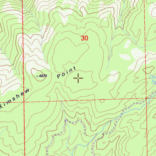 Topographic Map of Kimshew Point, CA