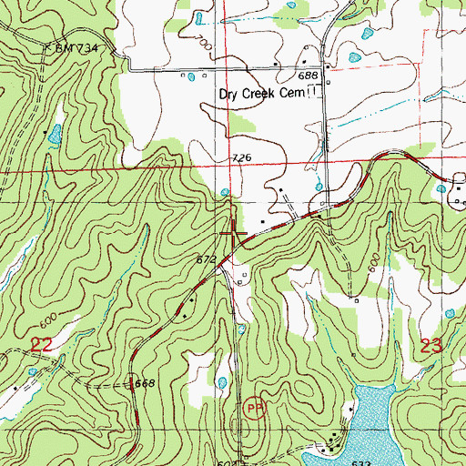 Topographic Map of Glenallen Fire Protection Association Station 3, MO