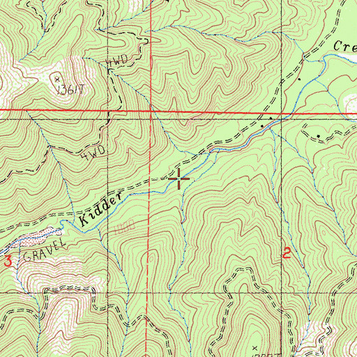 Topographic Map of Kindig Camp, CA