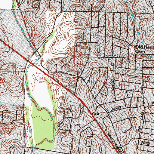Topographic Map of Cape Girardeau Fire Department Station 4, MO