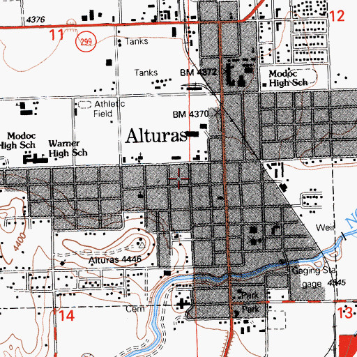 Topographic Map of Alturas Rural Fire Department, CA