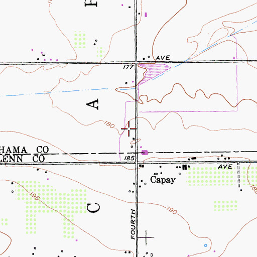 Topographic Map of Capay Fire Protection District, CA