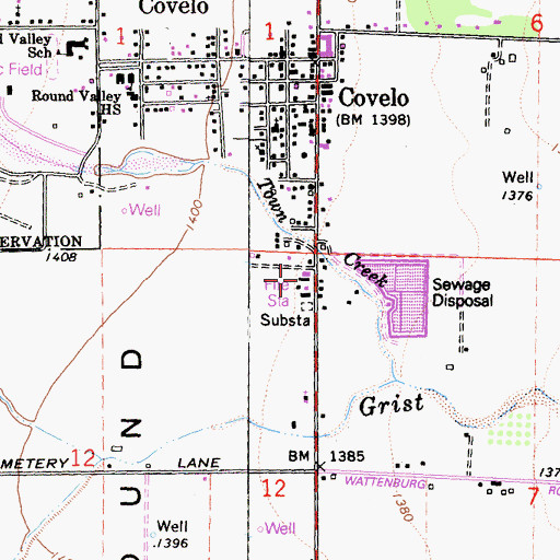 Topographic Map of Covelo Fire Protection District, CA