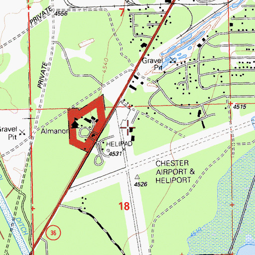 Topographic Map of Chester Fire Department, CA