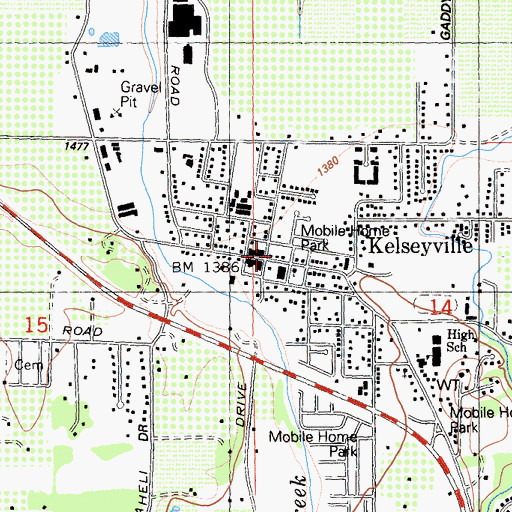 Topographic Map of Kelseyville Fire Protection District Station 55, CA