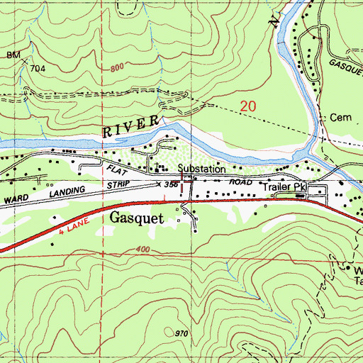 Topographic Map of Gasquet Fire Protection District, CA