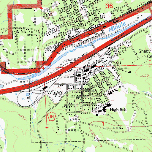 Topographic Map of Portola Fire Department South Side Station, CA