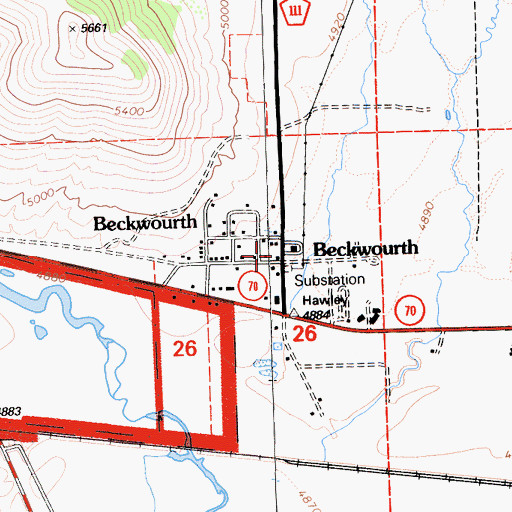 Topographic Map of Beckwourth Fire Department, CA