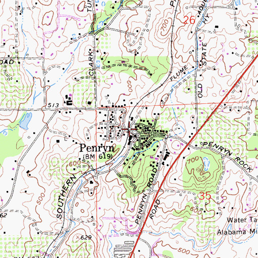 Topographic Map of Placer County Fire Department Station 38 / Penryn Fire Protection District, CA
