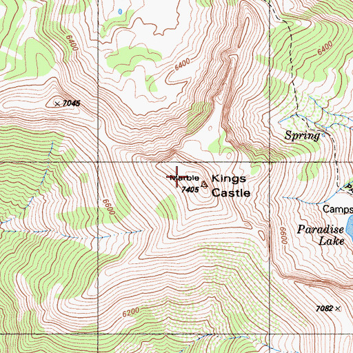 Topographic Map of Kings Castle, CA