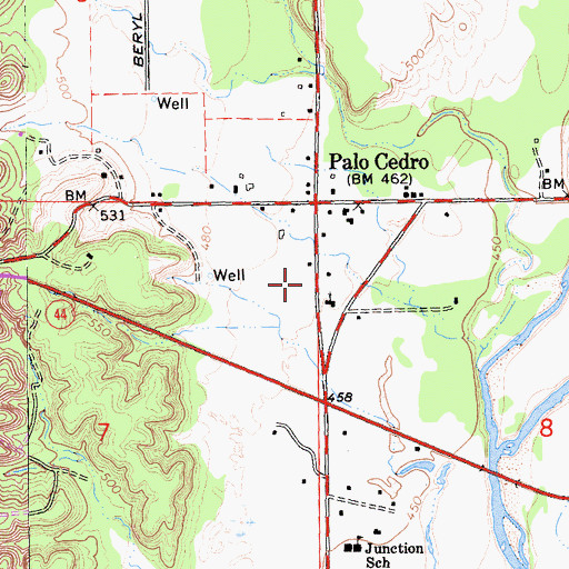 Topographic Map of Palo Cedro Volunteer Fire Company Station 32, CA