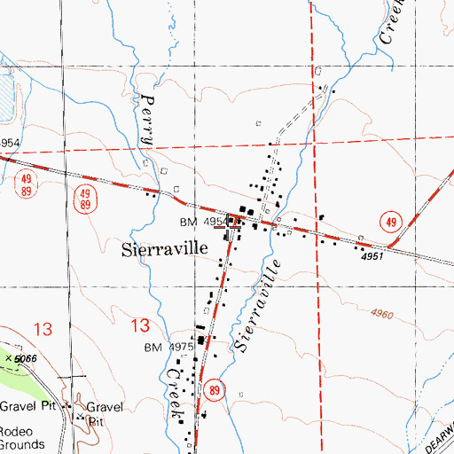 Topographic Map of Sierra County Fire Protection District 1, CA