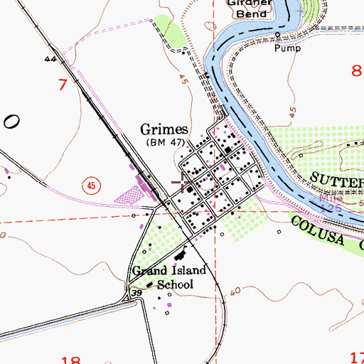 Topographic Map of Sacramento River Fire Protection District Grand Island Station, CA