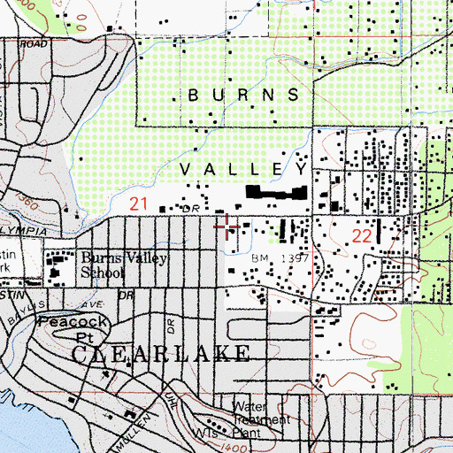 Topographic Map of Lake County Fire Protection District Station 70 Headquarters, CA