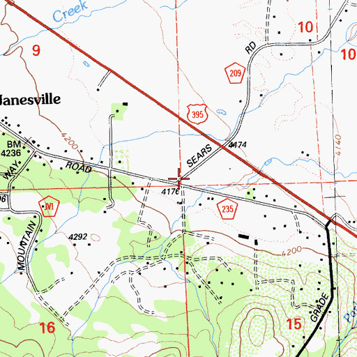 Topographic Map of Janesville Fire Protection District, CA