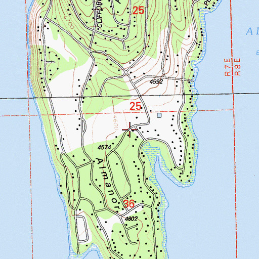 Topographic Map of Peninsula Fire Protection District Station 2, CA