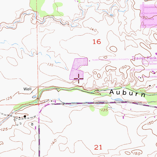 Topographic Map of Placer County Fire Department Station 34 / Lincoln City Fire Department Station 2, CA