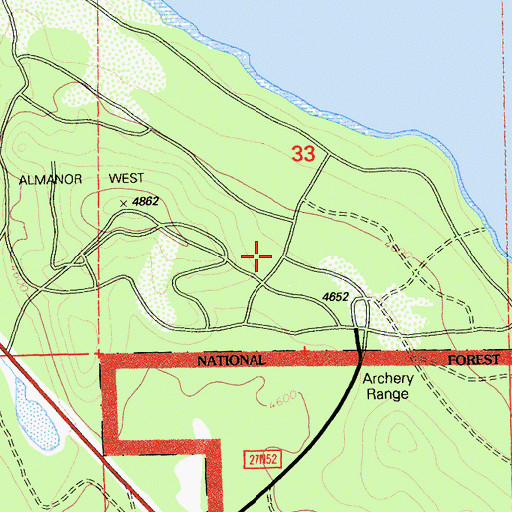 Topographic Map of West Almanor Community Services District Fire Station, CA