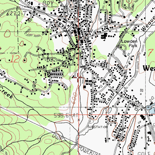 Topographic Map of Weaverville Volunteer Fire Department, CA