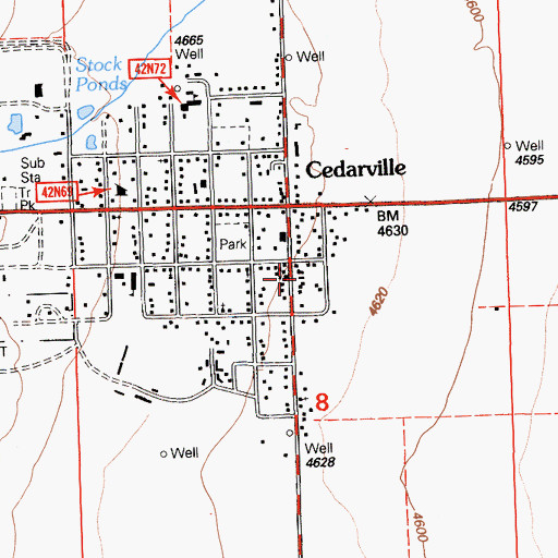 Topographic Map of Cedarville Fire Protection District, CA
