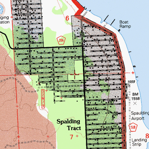 Topographic Map of Spalding Volunteer Fire Department, CA
