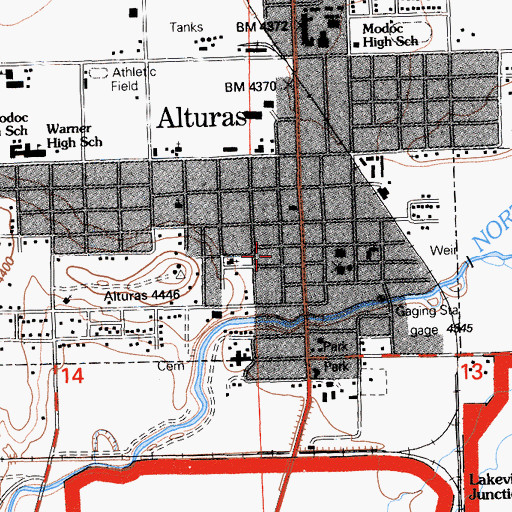 Topographic Map of Alturas City Fire Department, CA