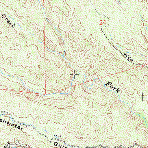 Topographic Map of Kingsley Creek, CA