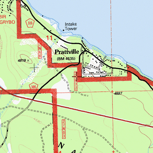 Topographic Map of Almanor - Prattville Fire District, CA