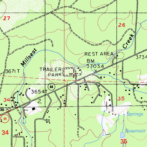 Topographic Map of Shingletown Volunteer Fire Company, CA