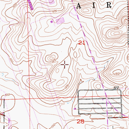 Topographic Map of Beale Air Force Base Fire Department Station 1, CA