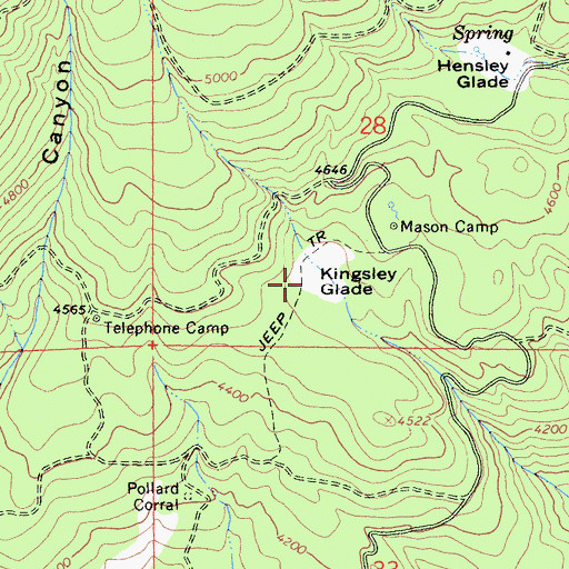 Topographic Map of Kingsley Glade, CA