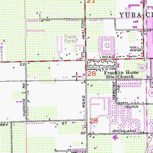 Topographic Map of Yuba City Fire Department Station 4, CA