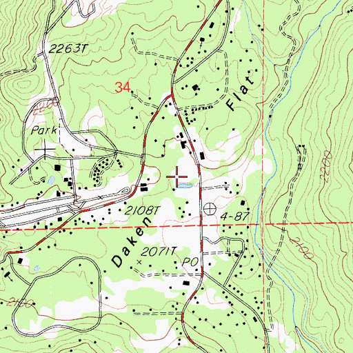 Topographic Map of Foothill Volunteer Fire Department, CA
