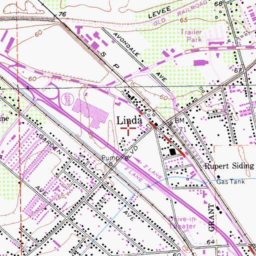 Topographic Map of Linda Fire Protection District Station 1, CA