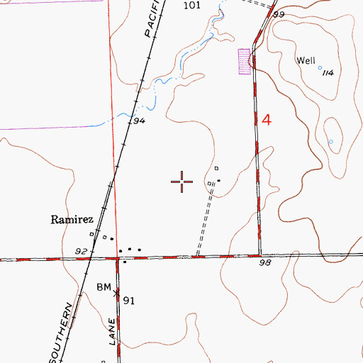 Topographic Map of North Tree Fire International Station 20 Main Operations, CA