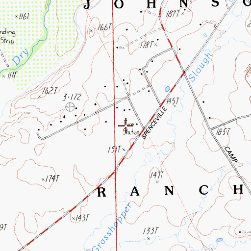 Topographic Map of Wheatland Fire Department Station 2, CA