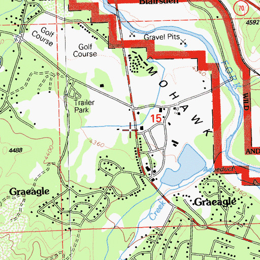 Topographic Map of Graeagle Fire Protection District Station 1, CA