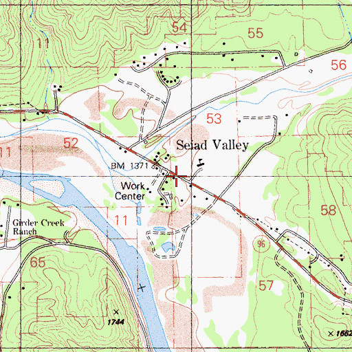 Topographic Map of Seiad Valley Volunteer Fire Department, CA