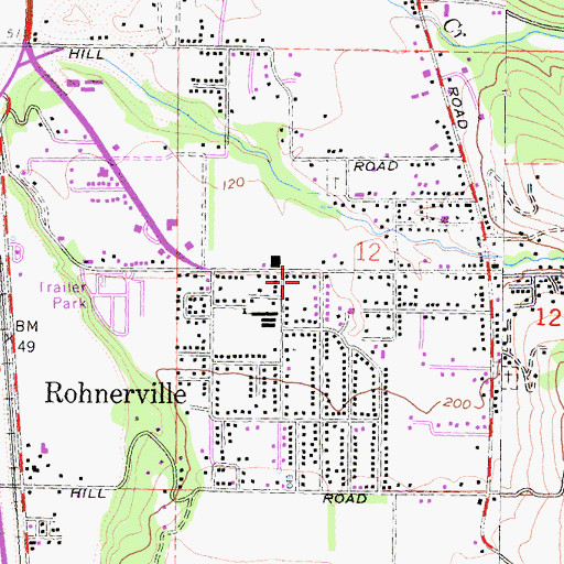 Topographic Map of Fortuna Volunteer Fire Department Campton Heights Station, CA